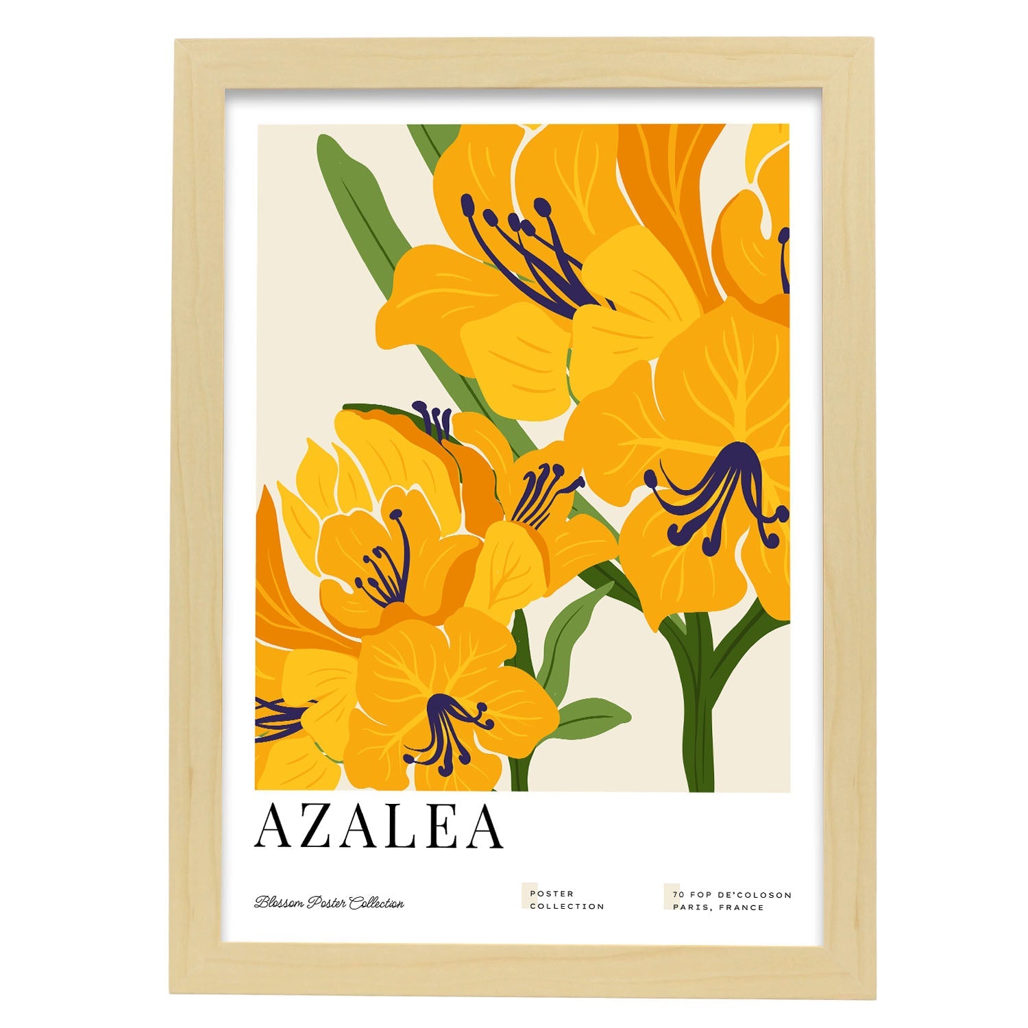 Azalea-Artwork-Nacnic-A3-Marco Madera clara-Nacnic Estudio SL