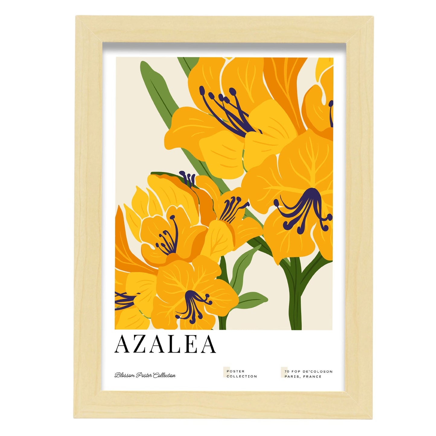 Azalea-Artwork-Nacnic-A4-Marco Madera clara-Nacnic Estudio SL