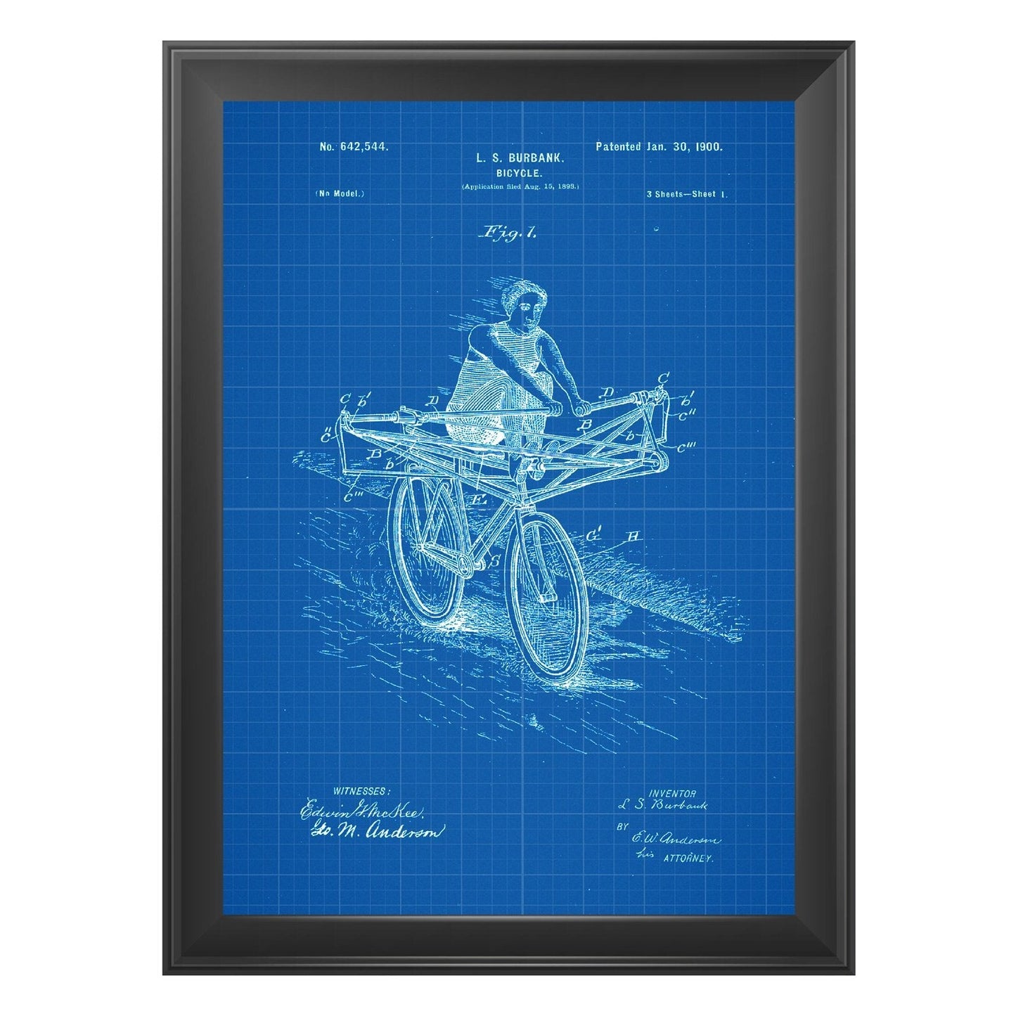 Azul - Pack de 4 Láminas con Patentes de Vehículos. Set de Posters con inventos y Patentes Antiguas.-Artwork-Nacnic-Nacnic Estudio SL