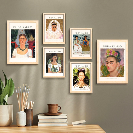 Set de 6 láminas de Frida Kahlo