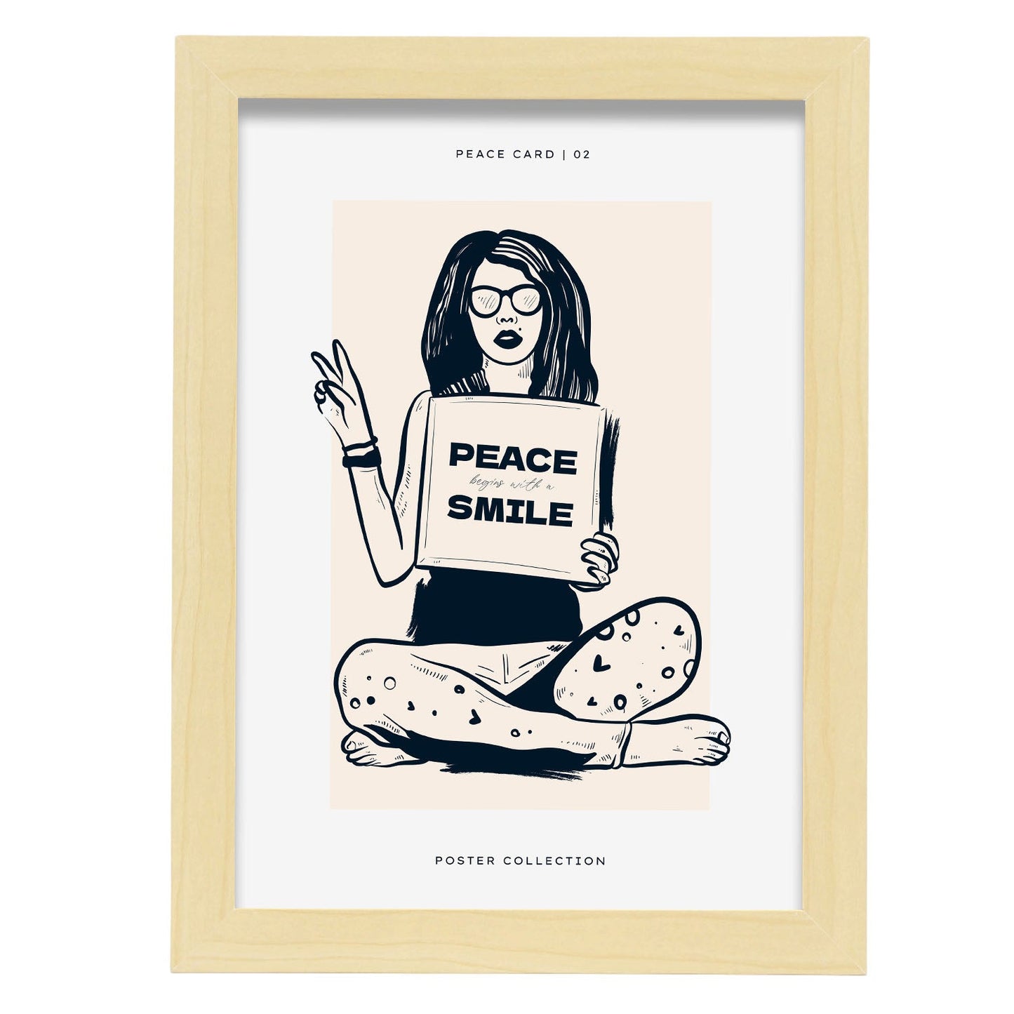 Begins with smile-Artwork-Nacnic-A4-Marco Madera clara-Nacnic Estudio SL