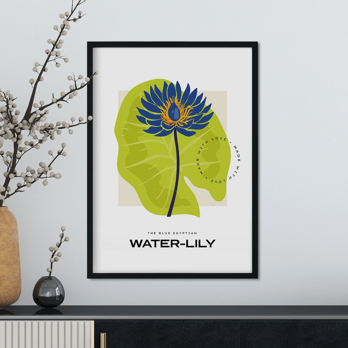 Blue Egyptian Waterlily-Artwork-Nacnic-Nacnic Estudio SL