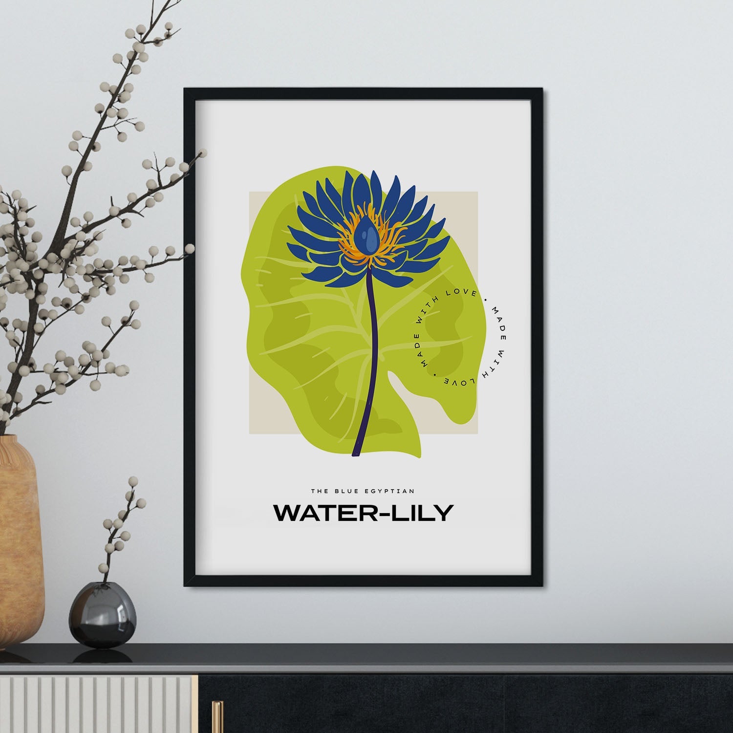 Blue Egyptian Waterlily-Artwork-Nacnic-Nacnic Estudio SL