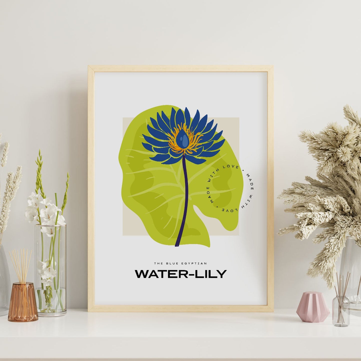Blue Egyptian Waterlily-Artwork-Nacnic-Nacnic Estudio SL