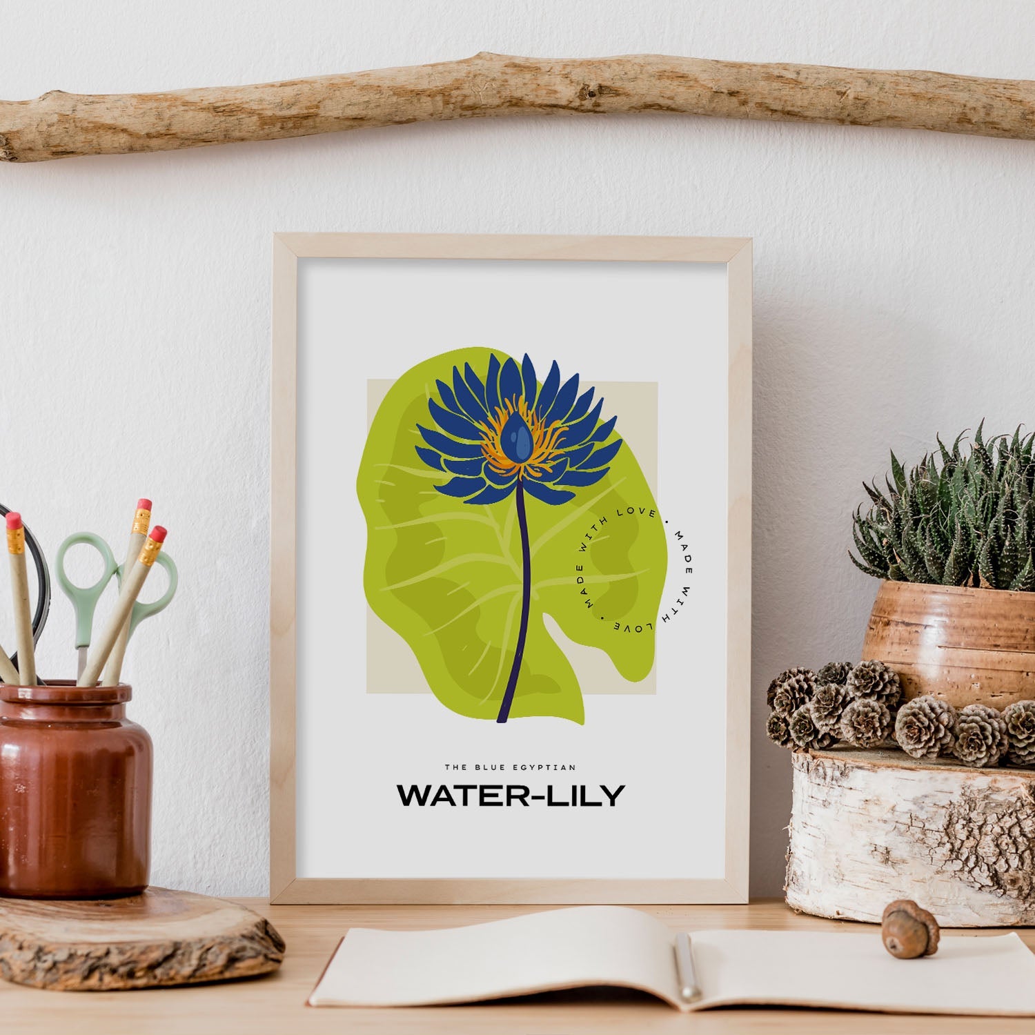 Blue Egyptian Waterlily-Artwork-Nacnic-Nacnic Estudio SL