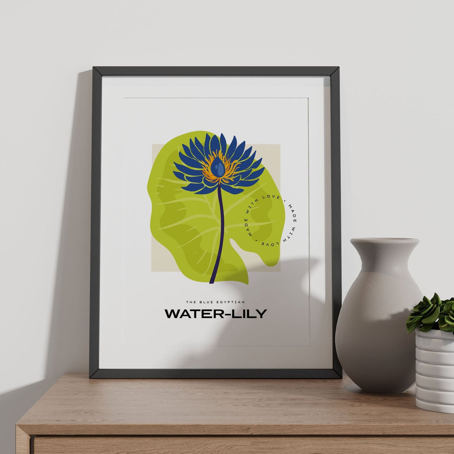 Blue Egyptian Waterlily-Artwork-Nacnic-Nacnic Estudio SL