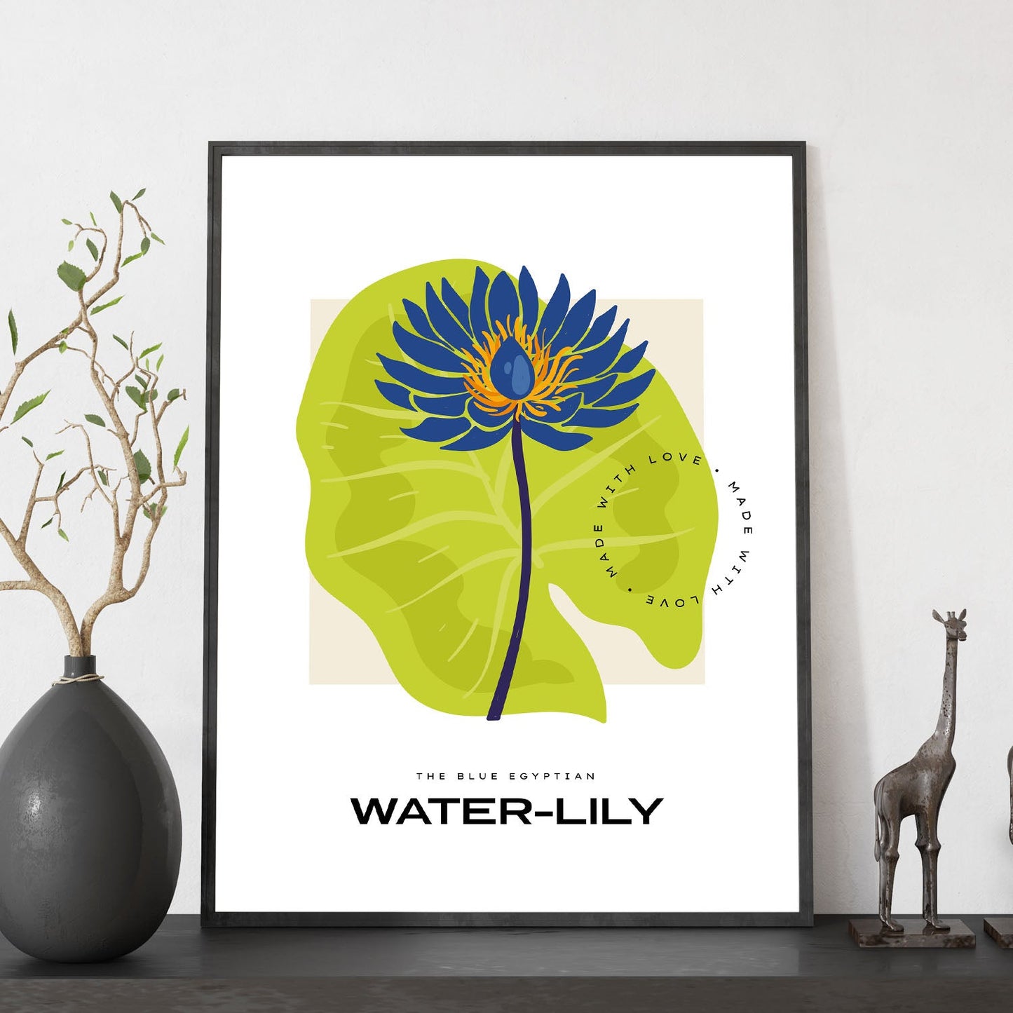 Blue Egyptian Waterlily-Artwork-Nacnic-Nacnic Estudio SL
