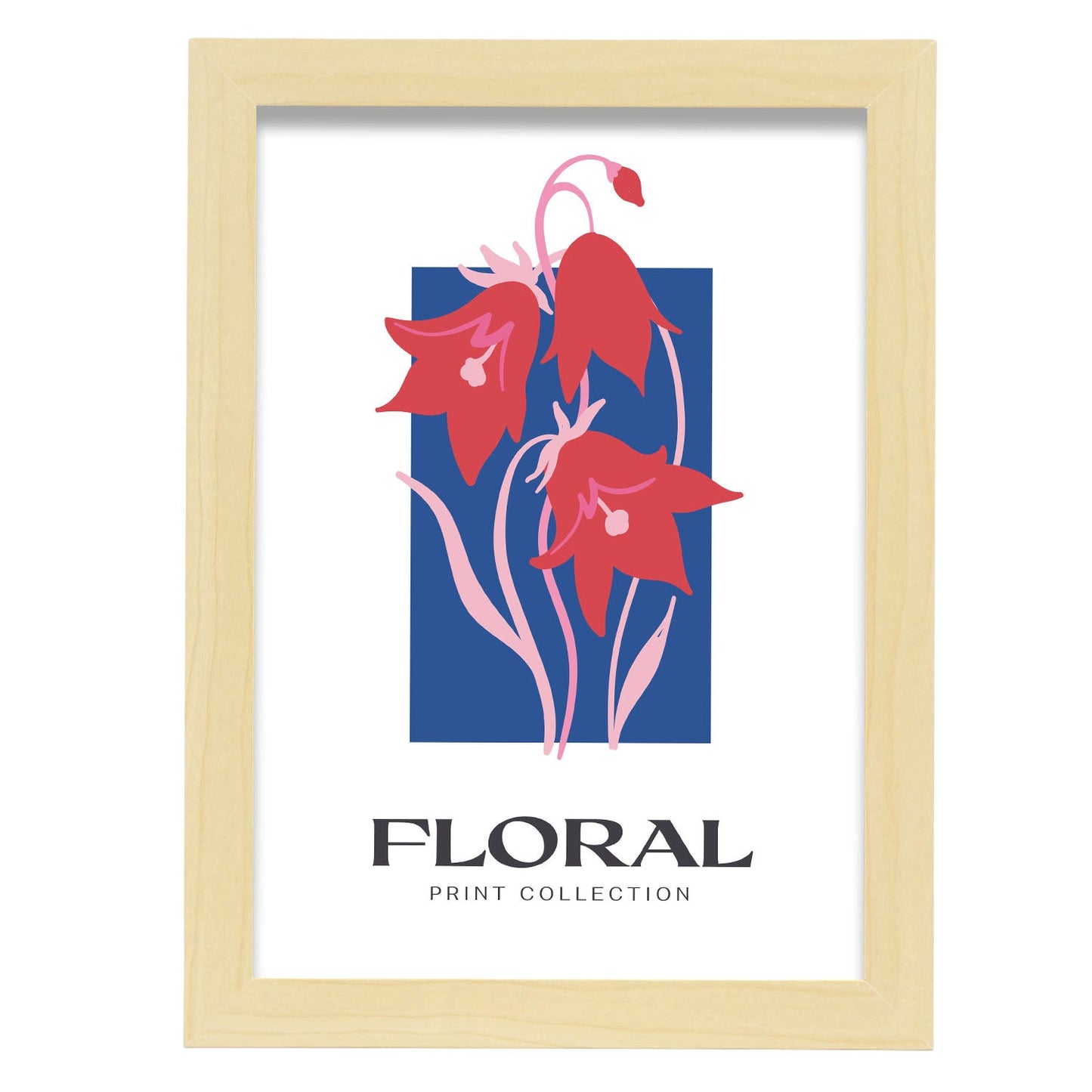 Bluebell flower-Artwork-Nacnic-A4-Marco Madera clara-Nacnic Estudio SL
