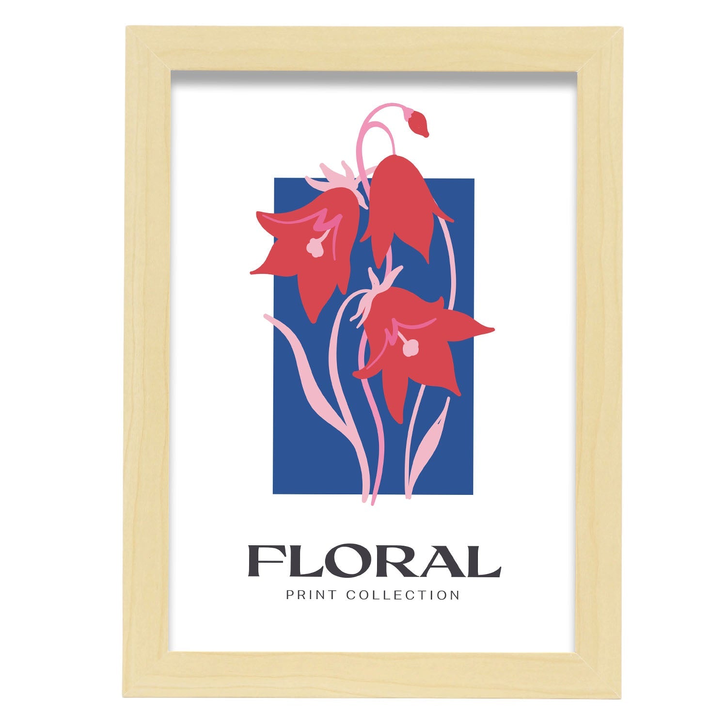 Bluebell flower-Artwork-Nacnic-A4-Marco Madera clara-Nacnic Estudio SL