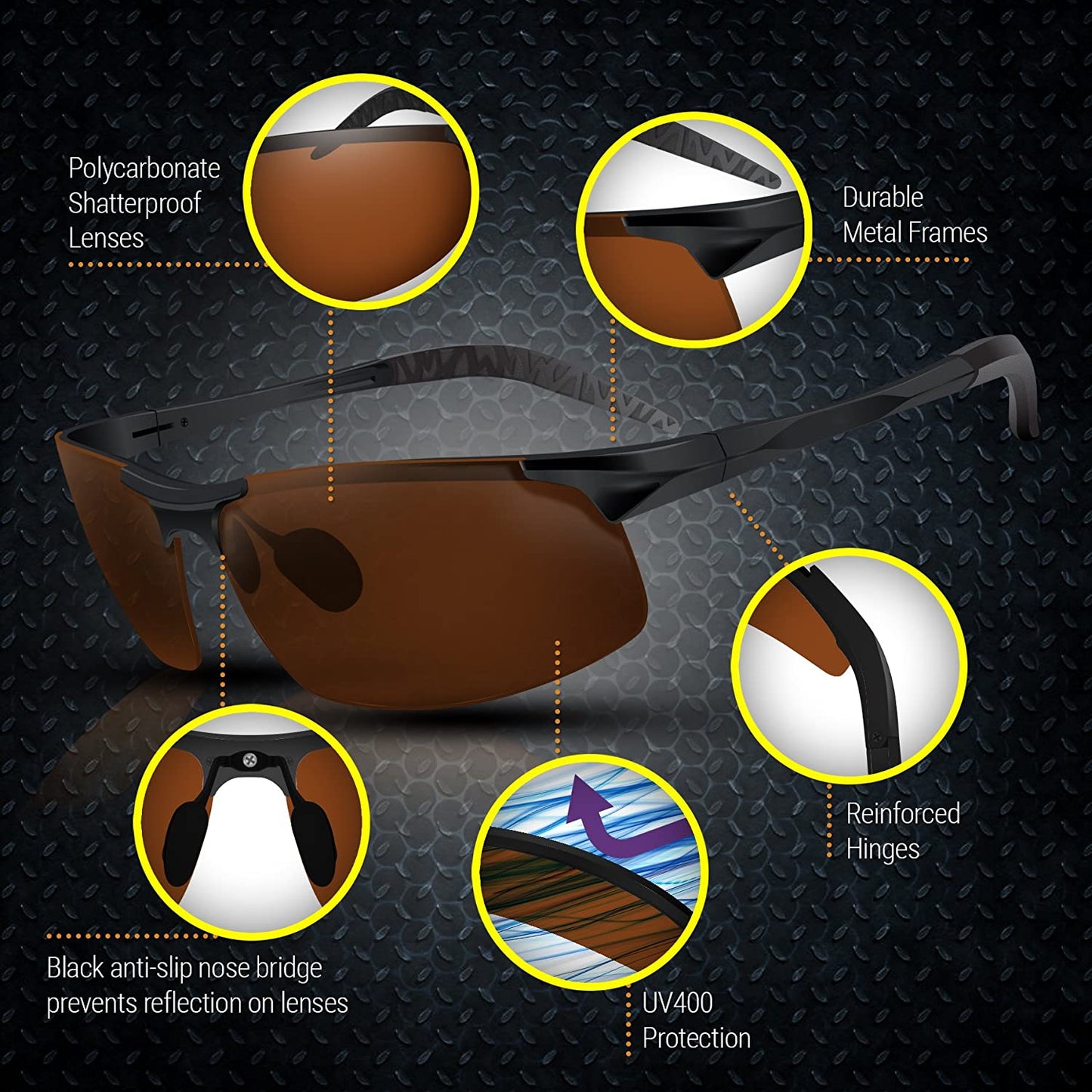 Gafas de Sol Deportivas Polarizadas BLUPOND KNIGHT VISOR para Pesca, Conducción y Caza