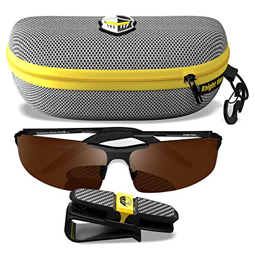 BLUPOND KNIGHT VISOR Gafas de sol deportivas polarizadas - Gafas de visión diurna TAC antirreflectantes - Montura parcial de metal - Para Pesca Conducción Caza...-Blupond-Nacnic Estudio SL