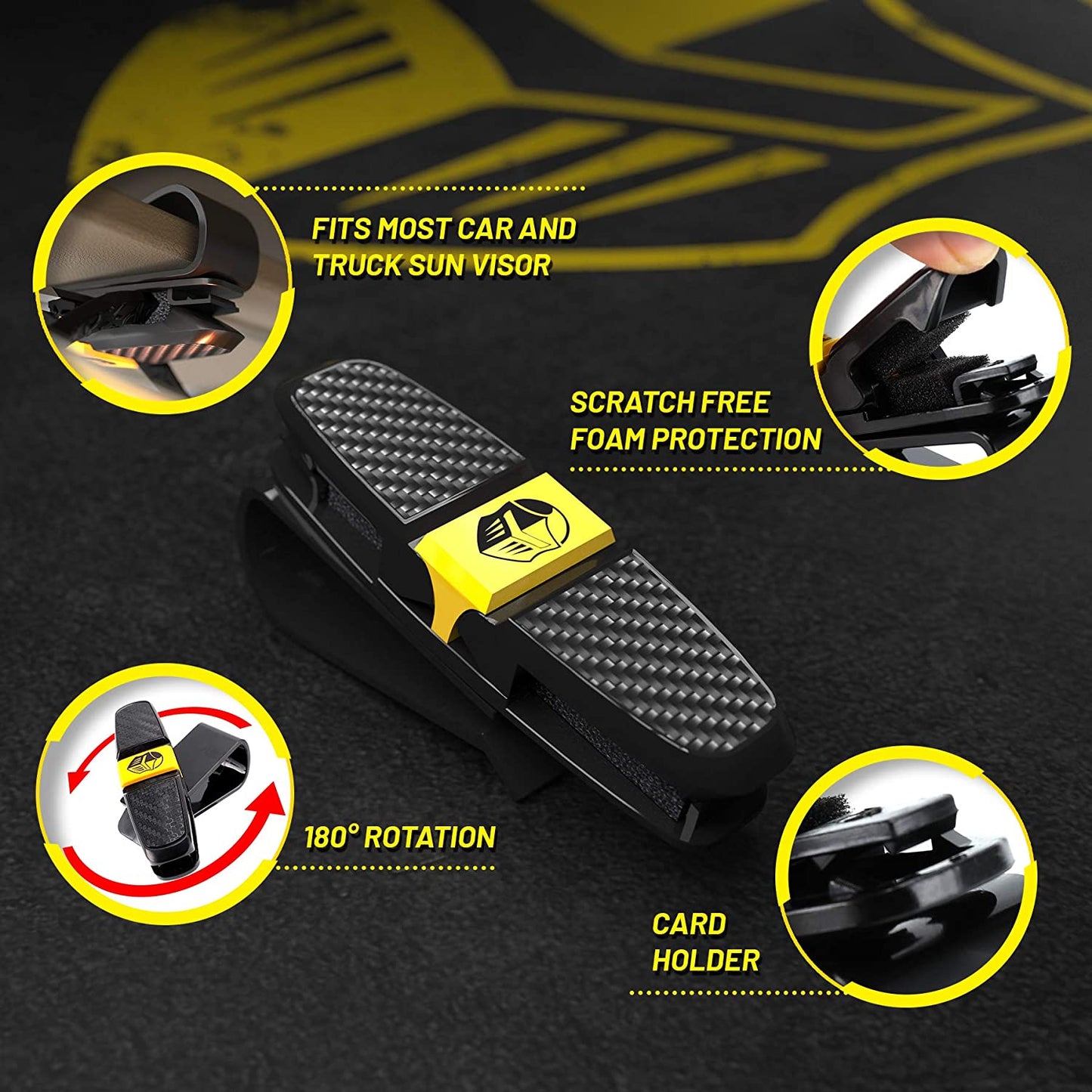 Soporte Universal de Gafas para Visera de Coche Nacnic