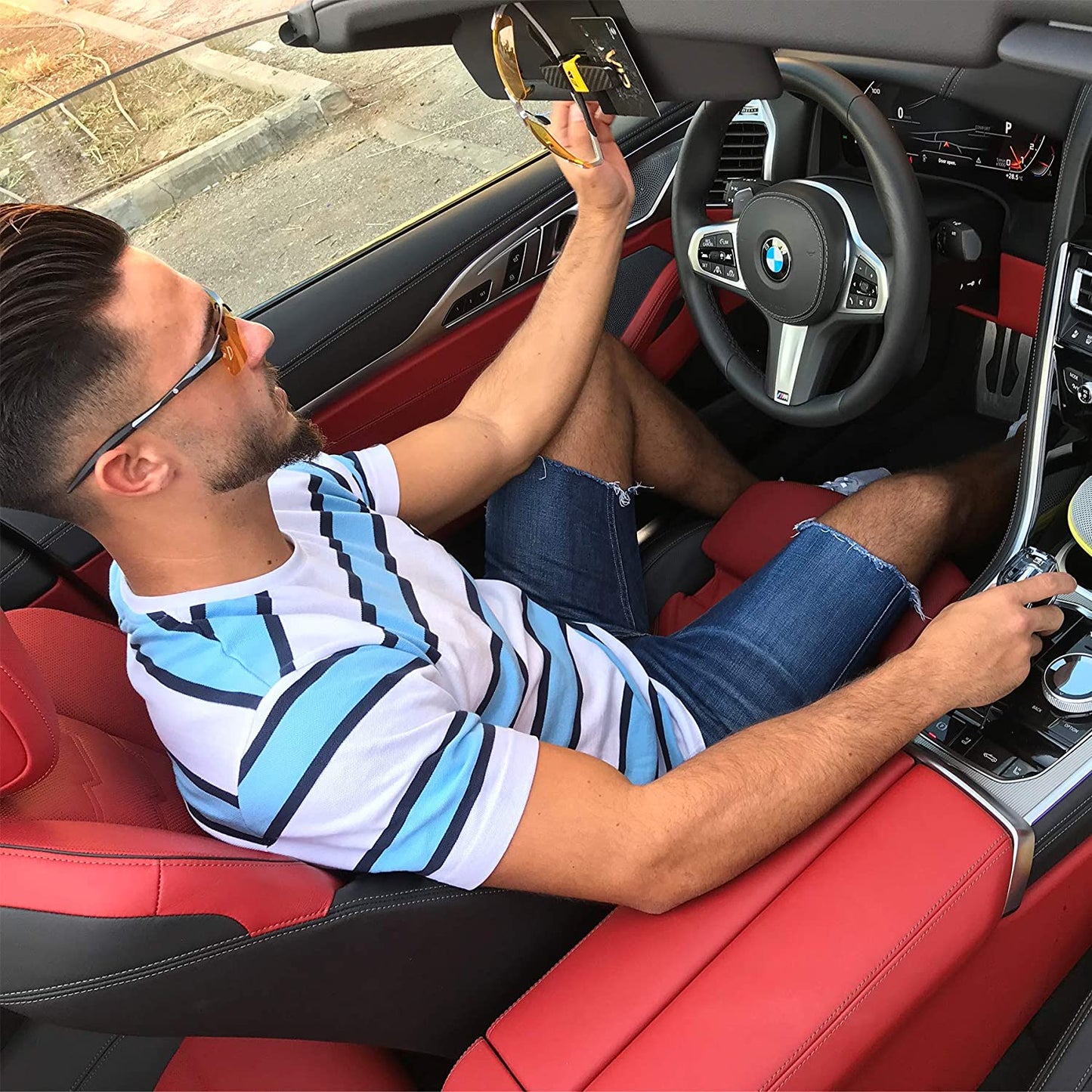 Soporte Universal de Gafas para Visera de Coche Nacnic