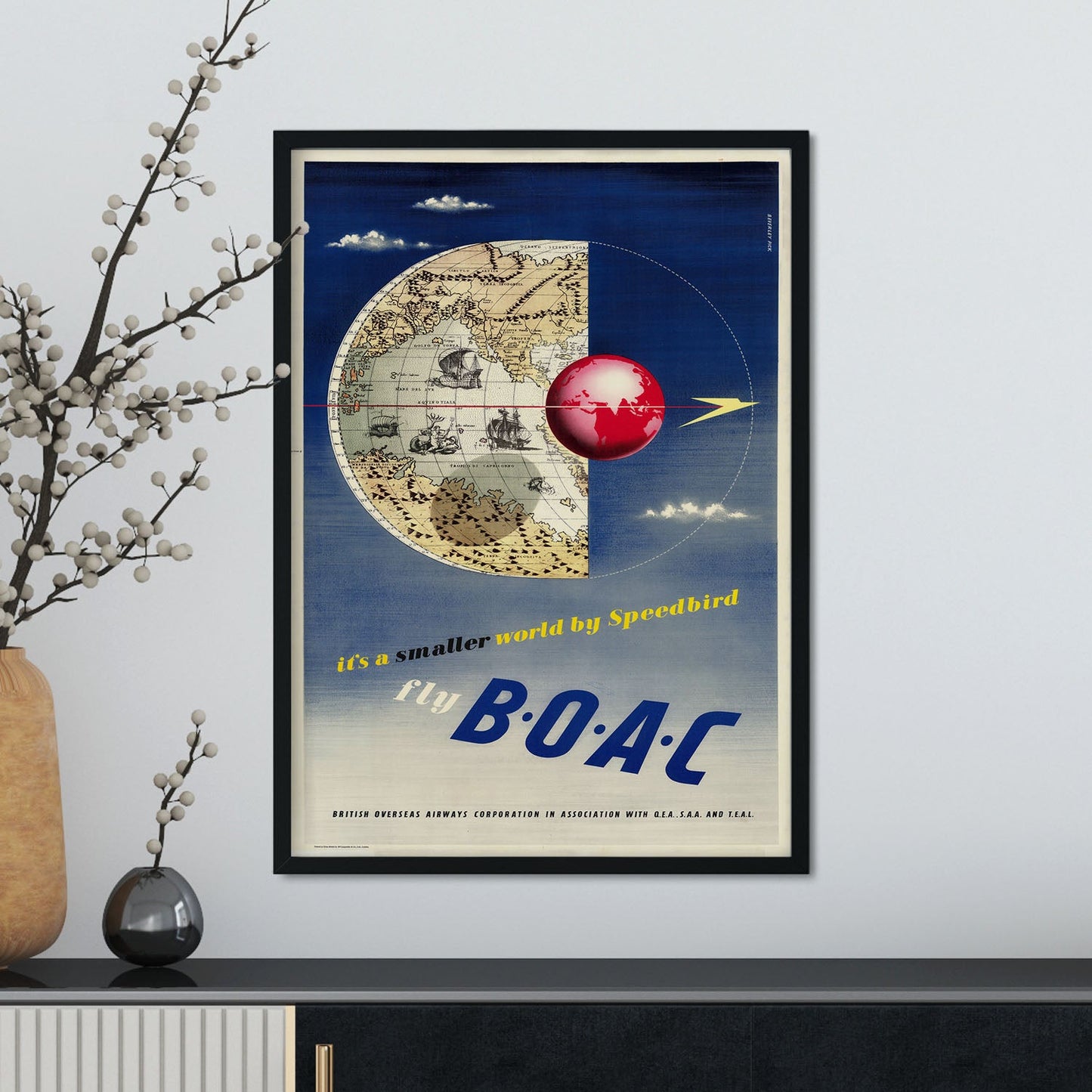 BOAC-vintage-airline-poster-map-Artwork-Nacnic-Nacnic Estudio SL