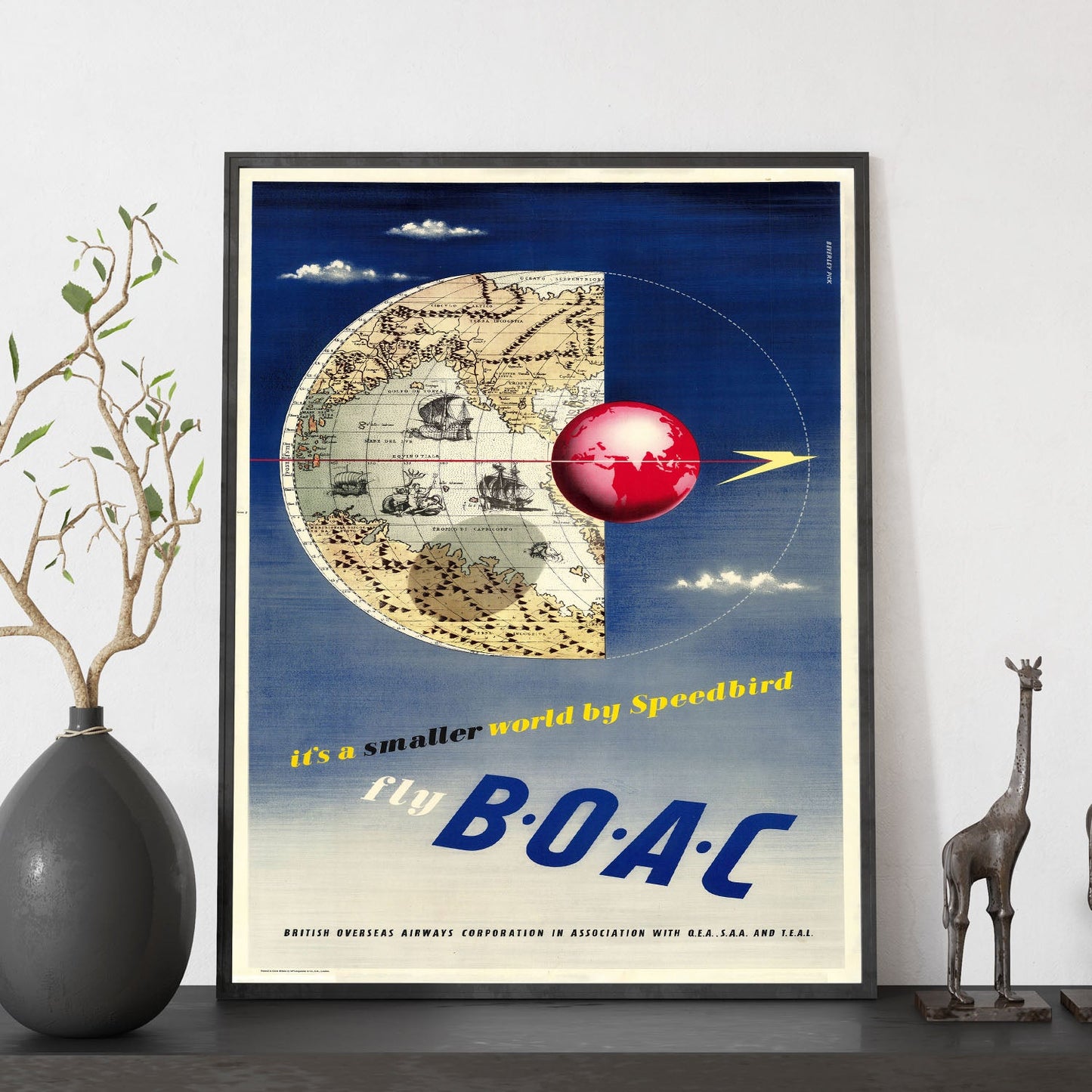 BOAC-vintage-airline-poster-map-Artwork-Nacnic-Nacnic Estudio SL
