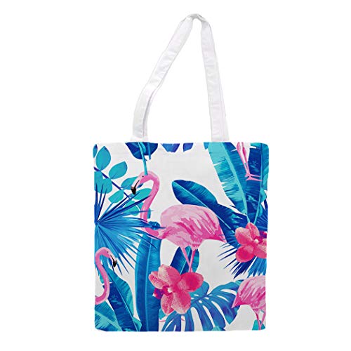 Bolsa Tote de tela | Diseño Flamenco Tropical | Tote Bag con asas largas multiusos, reutilizable y ecológica.-Nacnic-Nacnic Estudio SL-para cada dia