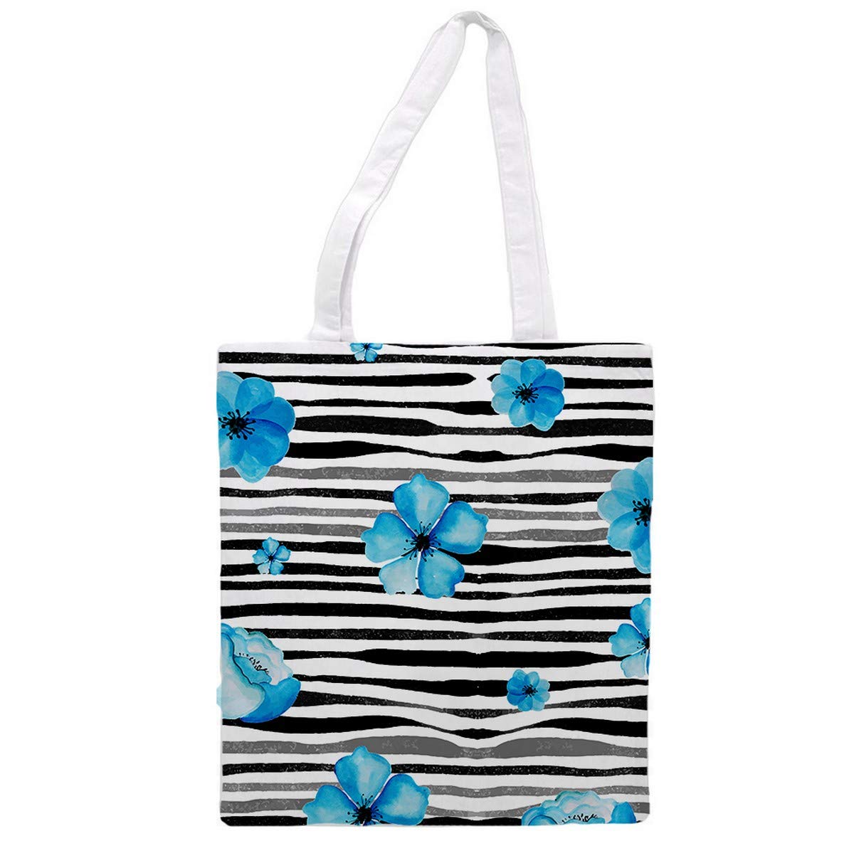 Bolsa Tote de tela | Diseño Flor de Hibiscus Azul | Bolso bandolera con asas largas multiusos, reutilizable y ecológica.-Nacnic-Nacnic Estudio SL-para cada dia