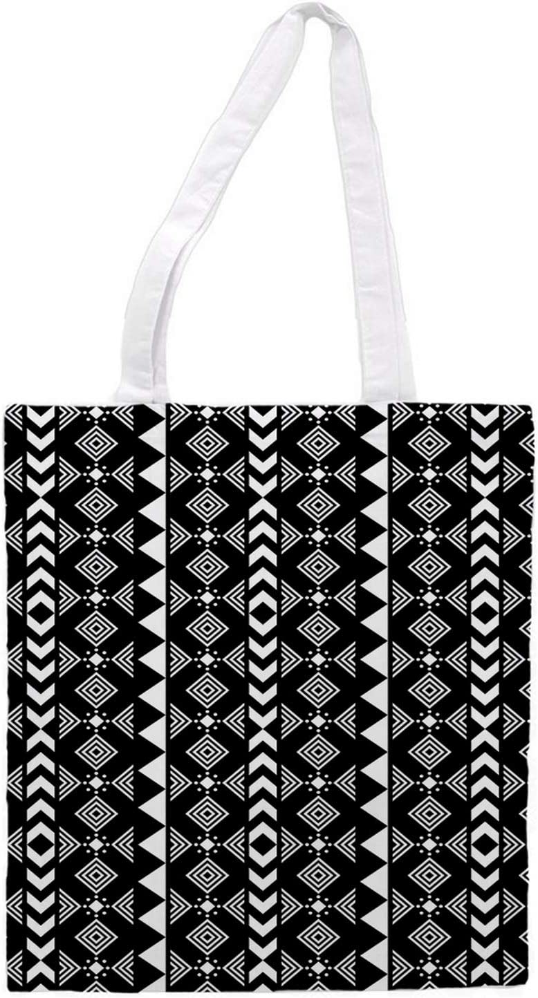 Bolsa Tote de tela | Diseño Geométrico Blanco y Negro | Bolso con asas largas multiusos, reutilizable y ecológico.-Nacnic-Nacnic Estudio SL-para cada dia