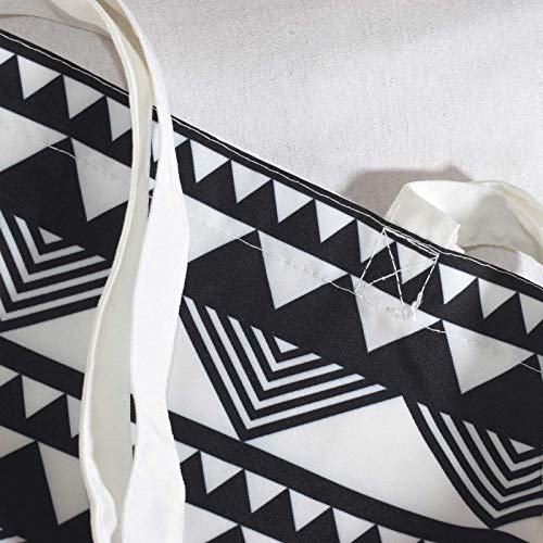 Bolsa Tote de tela | Diseño Geométrico Triángulos Blanco y Negro | Tote Bag con asas largas multiusos, reutilizable y ecológica.-Nacnic-Nacnic Estudio SL-para cada dia