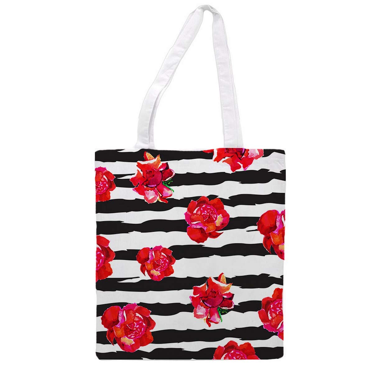 Bolsa Tote de tela | Diseño Rosas Rojas | Bolso con asas largas multiusos, reutilizable y ecológica.-Nacnic-Nacnic Estudio SL-para cada dia