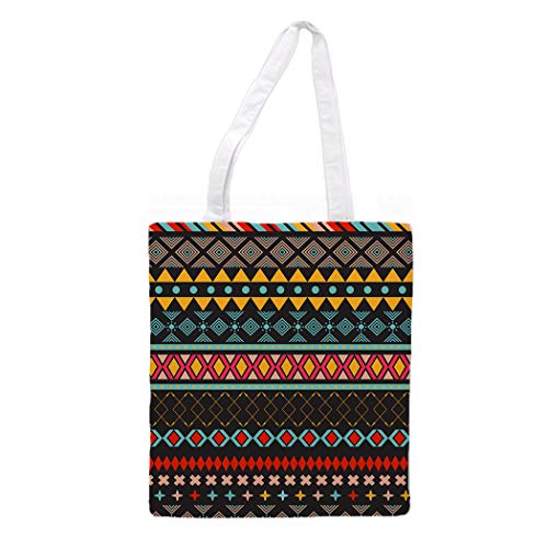 Bolsa Tote de tela | Estampado Geométrico Tribal Americano | Tote Bag con asas largas multiusos, reutilizable y ecológica.-Nacnic-Nacnic Estudio SL-para cada dia
