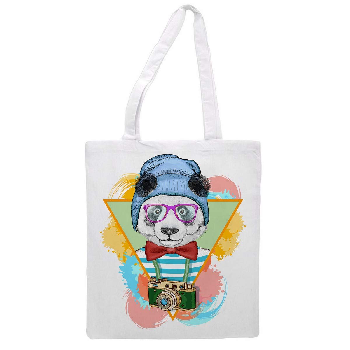 Bolsa tote de tela OSO PANDA TURISTA. Bandolera multiusos. Bolso de mano. Bolsa tote reutilizable.-Nacnic-Nacnic Estudio SL-para cada dia