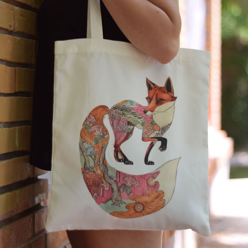 Bolsa tote de Zorro otoñal en bosque-Nacnic-Nacnic Estudio SL-para cada dia