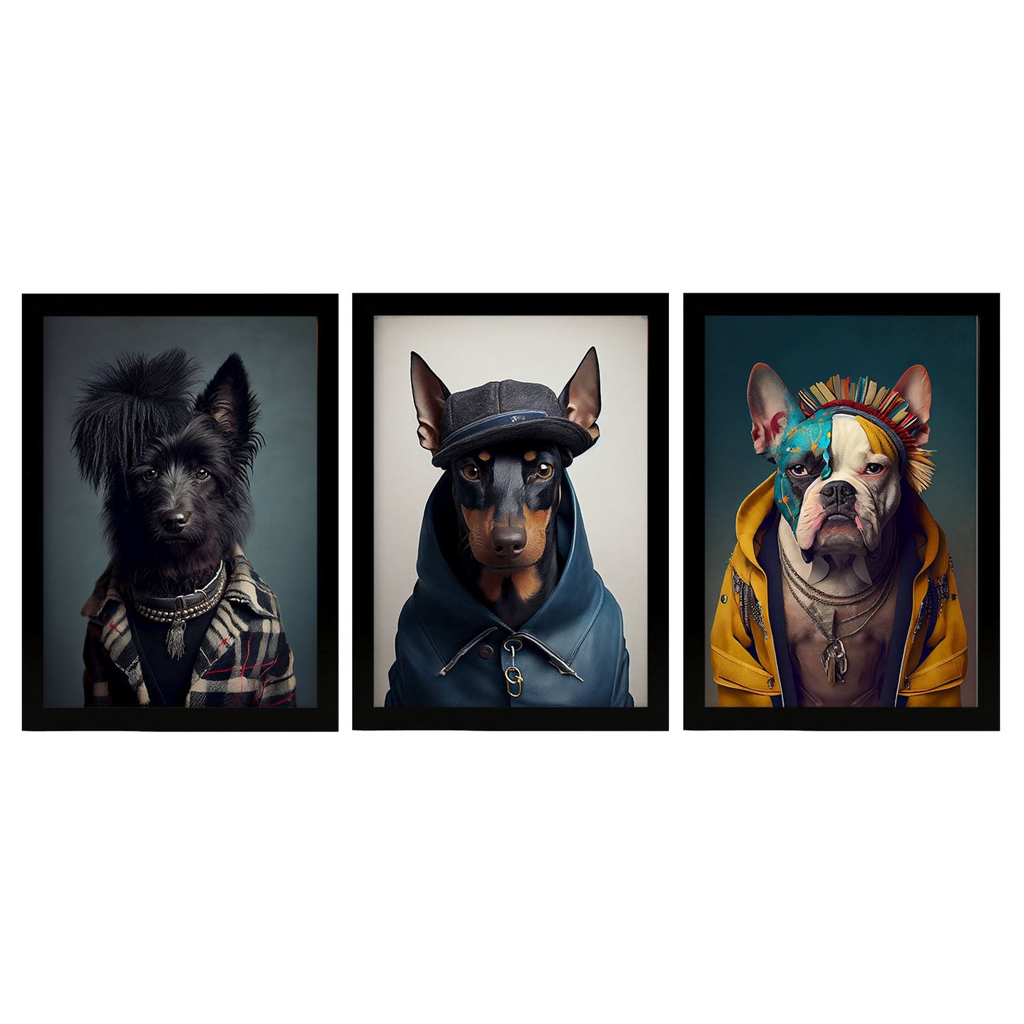 Bulldog de heepdog animal humano nacnico Doberman. Estampados de arte de pared estético para el diseño de dormitorio o sala de estar-Artwork-Nacnic-A4-Sin marco-Nacnic Estudio SL