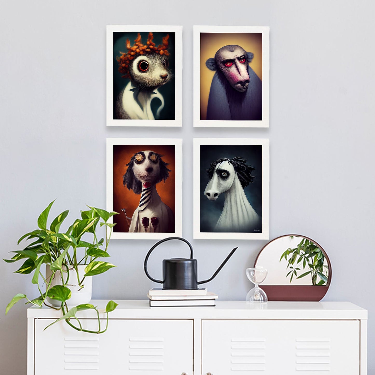 Burton style Animal Illustrations and Posters inspired by Burton's Dark and Goth art Interior Design and Decoration Set Collection 10-Artwork-Nacnic-Nacnic Estudio SL