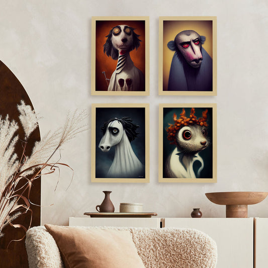 Burton style Animal Illustrations and Posters inspired by Burton's Dark and Goth art Interior Design and Decoration Set Collection 10-Artwork-Nacnic-Nacnic Estudio SL