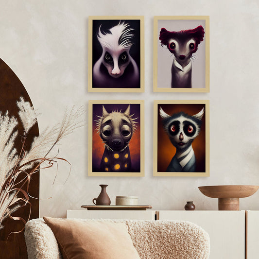 Burton style Animal Illustrations and Posters inspired by Burton's Dark and Goth art Interior Design and Decoration Set Collection 2-Artwork-Nacnic-Nacnic Estudio SL