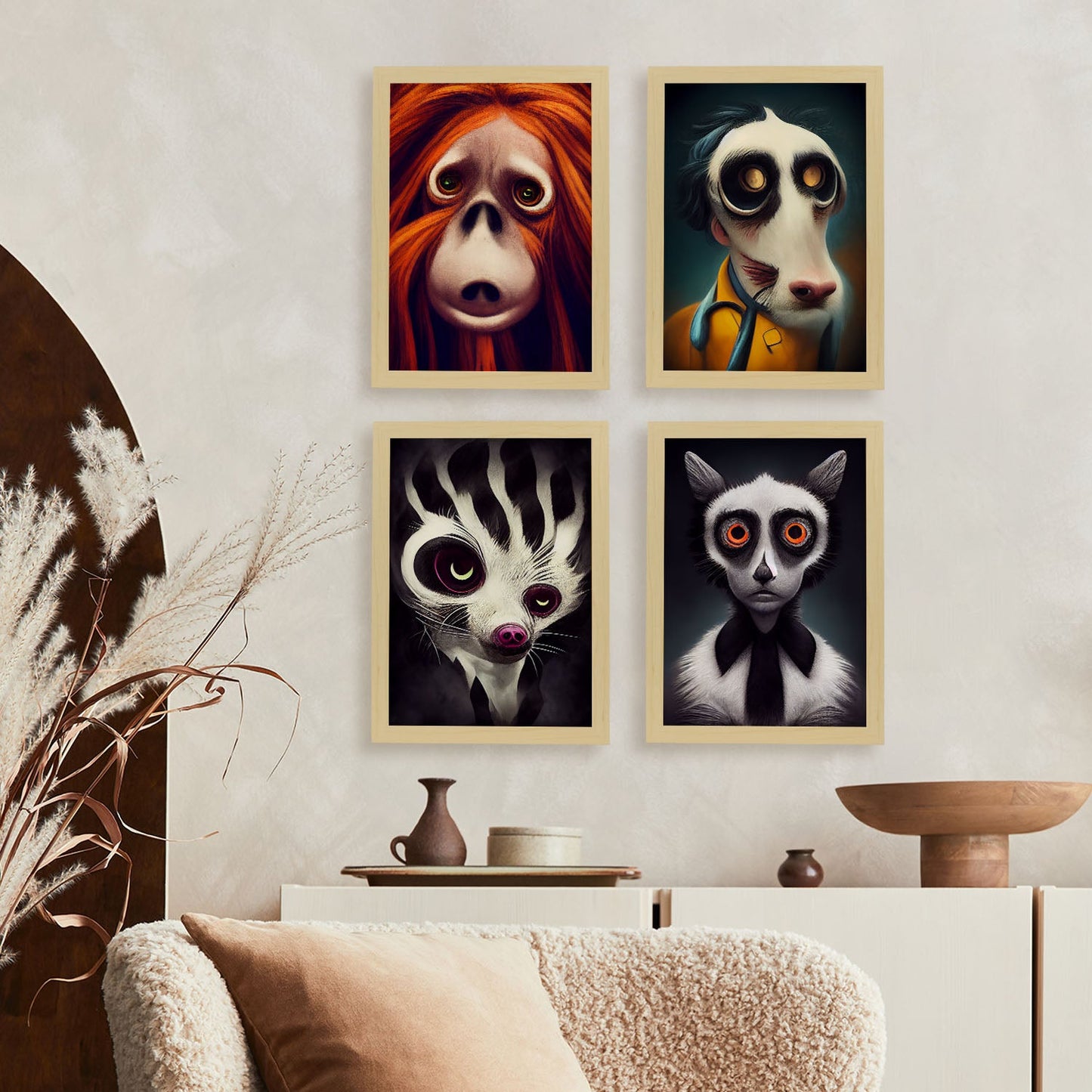 Burton style Animal Illustrations and Posters inspired by Burton's Dark and Goth art Interior Design and Decoration Set Collection 4-Artwork-Nacnic-Nacnic Estudio SL