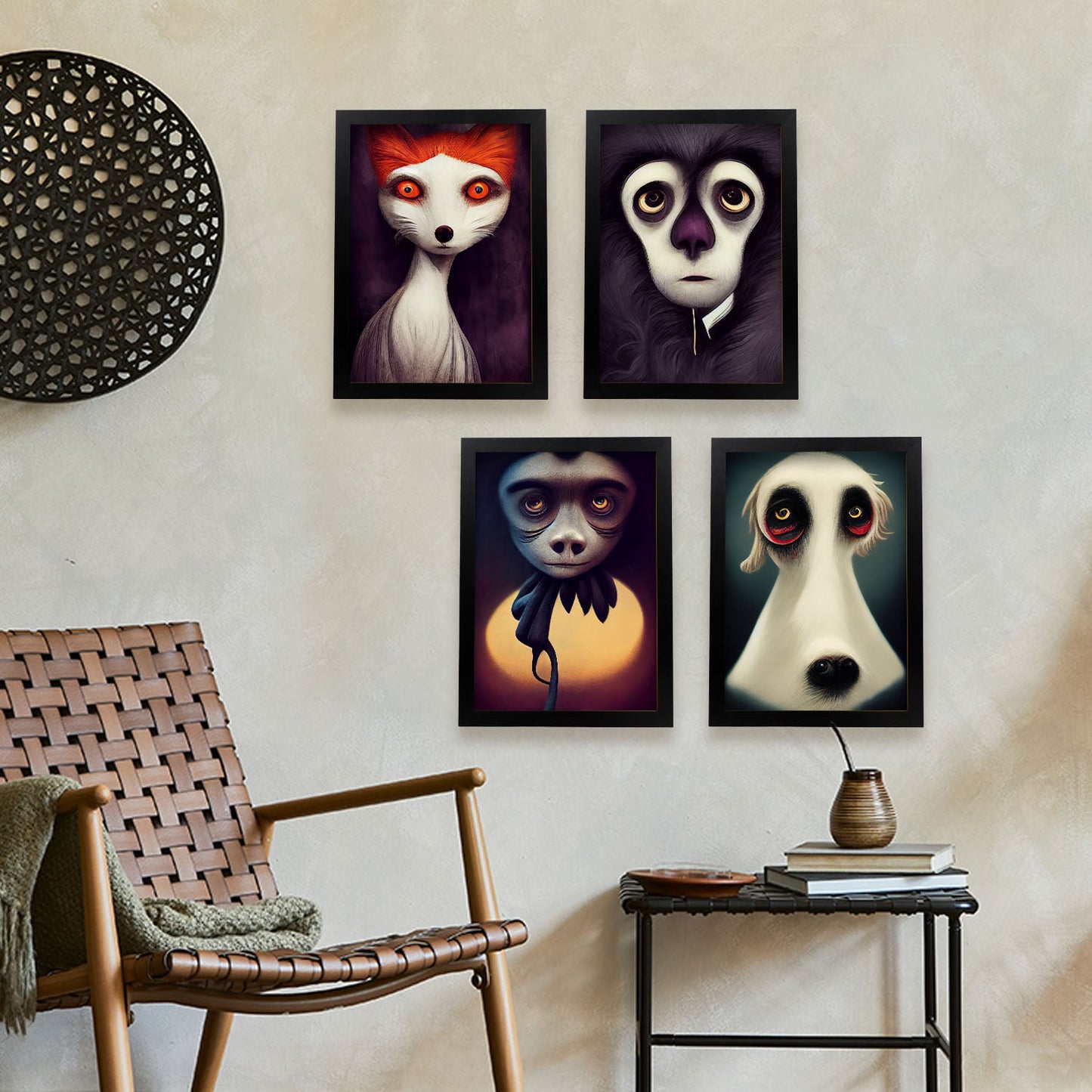 Burton style Animal Illustrations and Posters inspired by Burton's Dark and Goth art Interior Design and Decoration Set Collection 6-Artwork-Nacnic-Nacnic Estudio SL