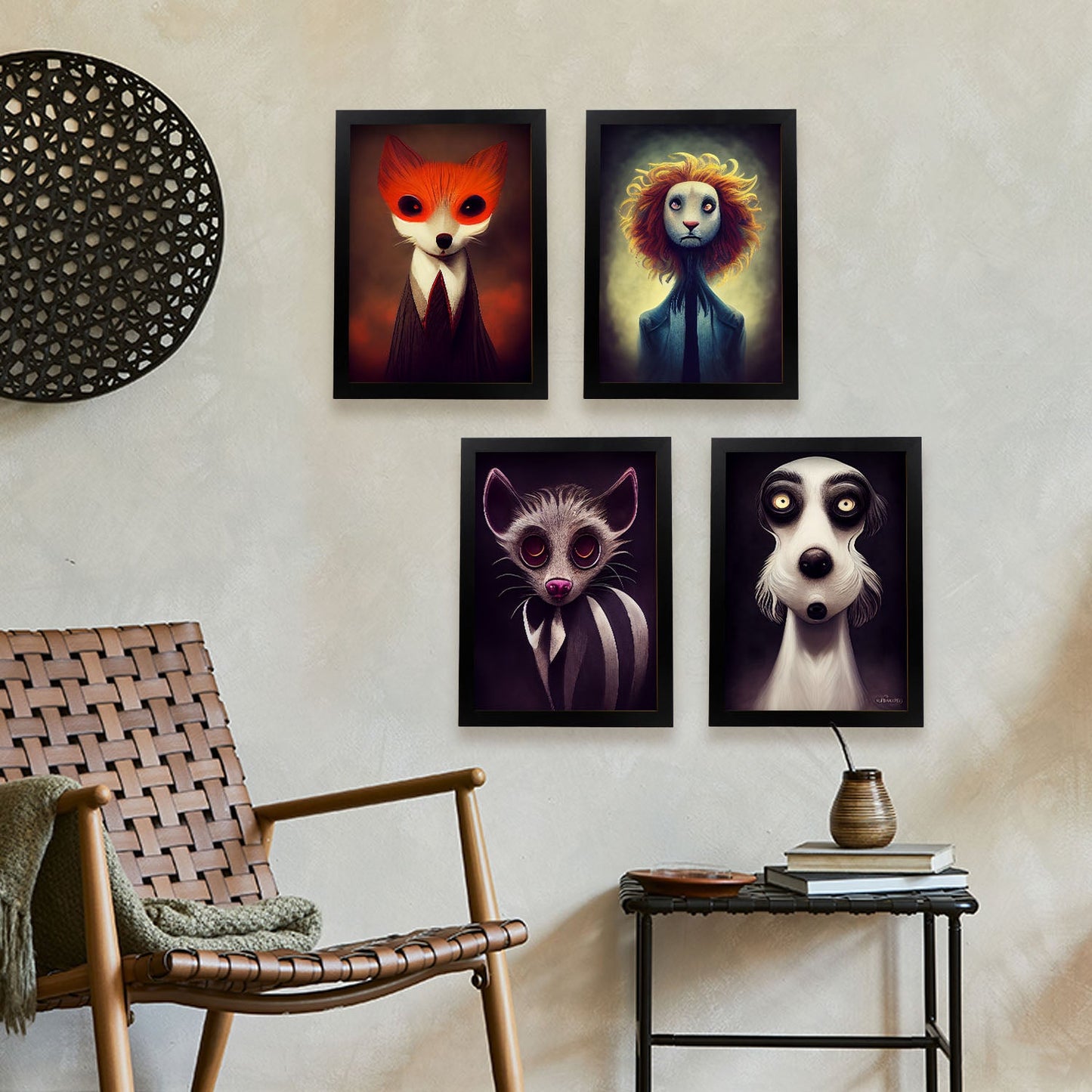 Burton style Animal Illustrations and Posters inspired by Burton's Dark and Goth art Interior Design and Decoration Set Collection 7-Artwork-Nacnic-Nacnic Estudio SL