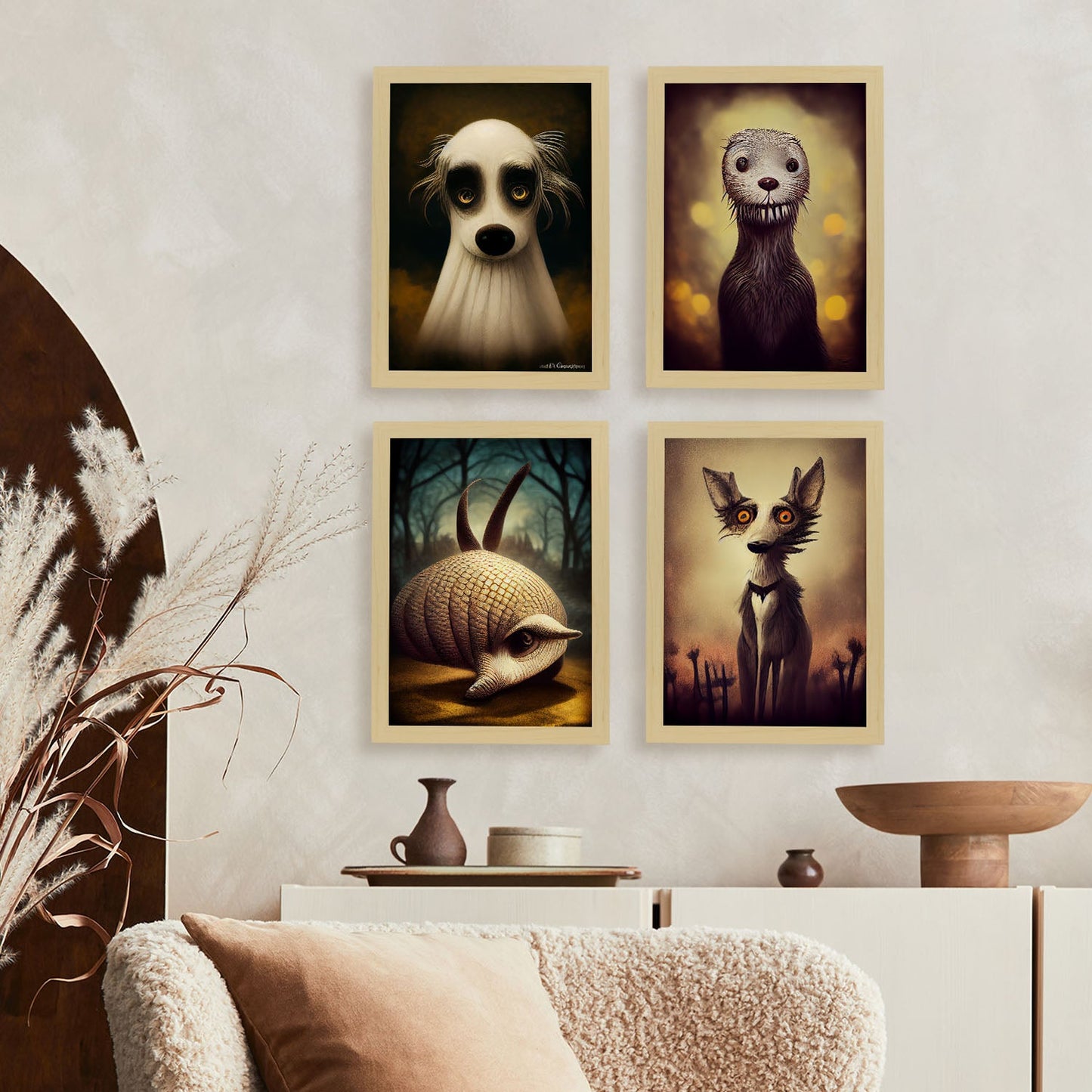 Burton style Animal Illustrations and Posters inspired by Burton's Dark and Goth art Interior Design and Decoration Set Collection 8-Artwork-Nacnic-Nacnic Estudio SL