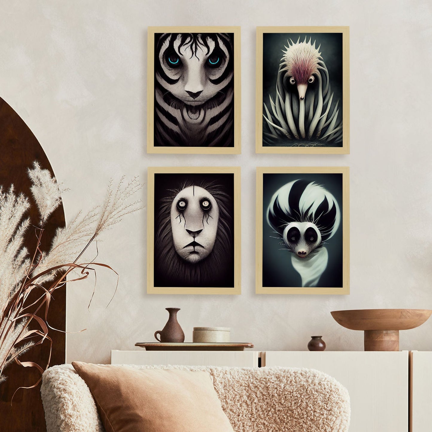 Burton style Animal Illustrations and Posters inspired by Burton's Dark and Goth art Interior Design and Decoration Set Collection 9-Artwork-Nacnic-Nacnic Estudio SL