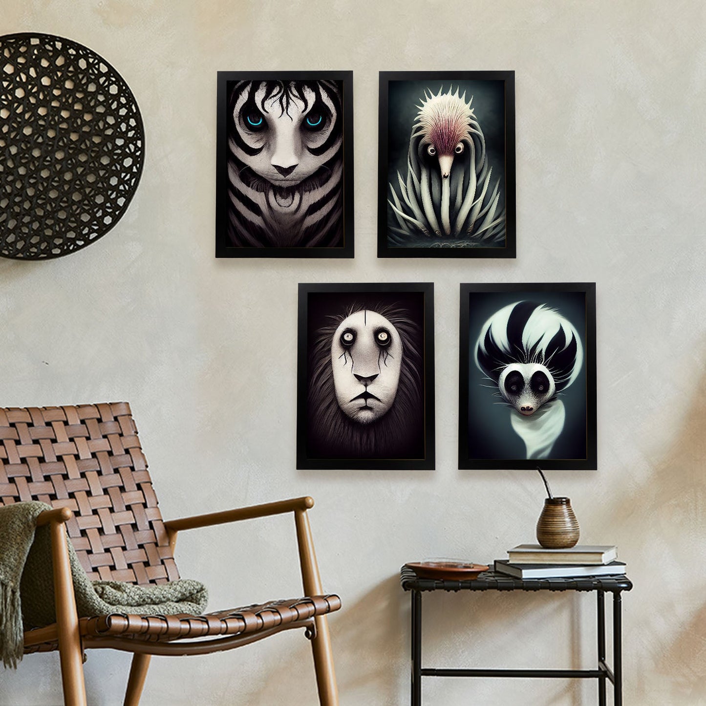 Burton style Animal Illustrations and Posters inspired by Burton's Dark and Goth art Interior Design and Decoration Set Collection 9-Artwork-Nacnic-Nacnic Estudio SL