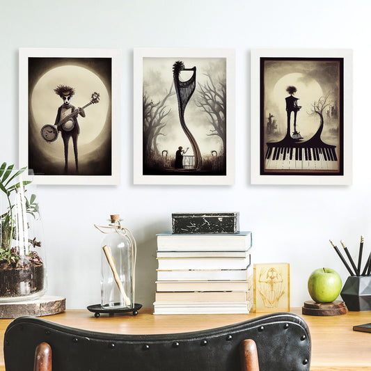 Burton style Animal Illustrations and Posters inspired by Burton's Dark and Goth art Interior Design and Decoration Sets Collection 10-Artwork-Nacnic-Nacnic Estudio SL