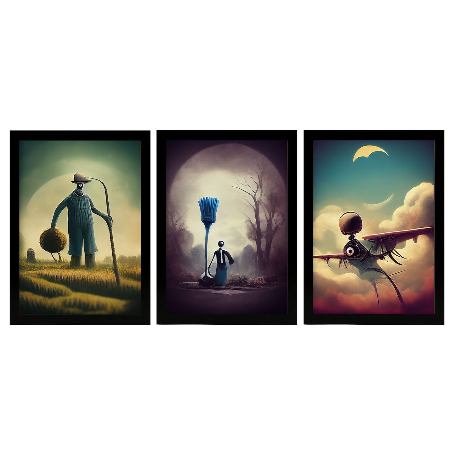 Burton style Animal Illustrations and Posters inspired by Burton's Dark and Goth art Interior Design and Decoration Sets Collection 12-Artwork-Nacnic-A4-Sin Marco-Nacnic Estudio SL