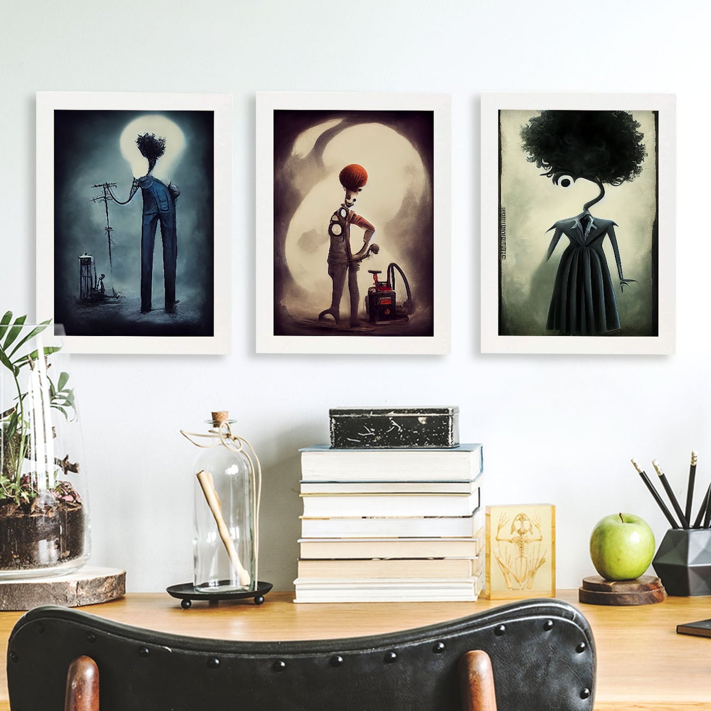 Burton style Animal Illustrations and Posters inspired by Burton's Dark and Goth art Interior Design and Decoration Sets Collection 15-Artwork-Nacnic-Nacnic Estudio SL