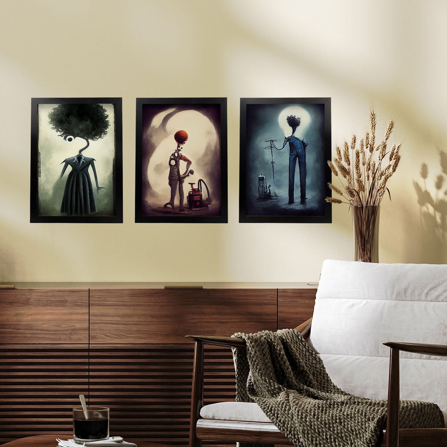 Burton style Animal Illustrations and Posters inspired by Burton's Dark and Goth art Interior Design and Decoration Sets Collection 15-Artwork-Nacnic-Nacnic Estudio SL