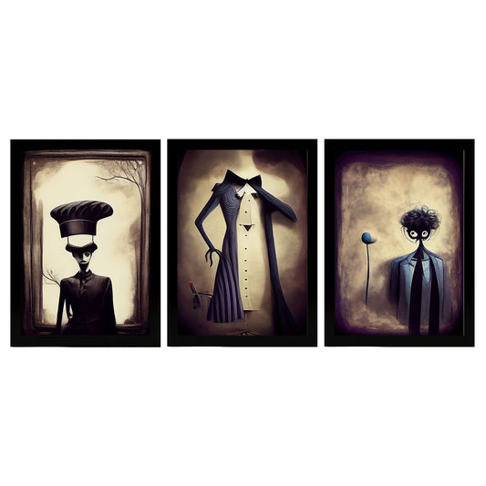 Burton style Animal Illustrations and Posters inspired by Burton's Dark and Goth art Interior Design and Decoration Sets Collection 17-Artwork-Nacnic-A4-Sin Marco-Nacnic Estudio SL