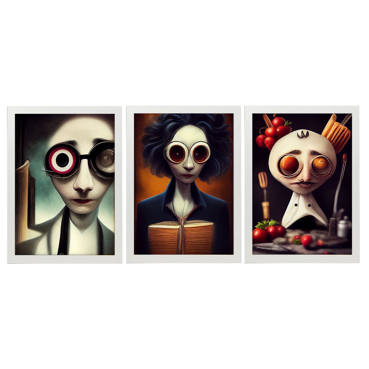 Burton style Animal Illustrations and Posters inspired by Burton's Dark and Goth art Interior Design and Decoration Sets Collection 18-Artwork-Nacnic-A4-Marco Blanco-Nacnic Estudio SL