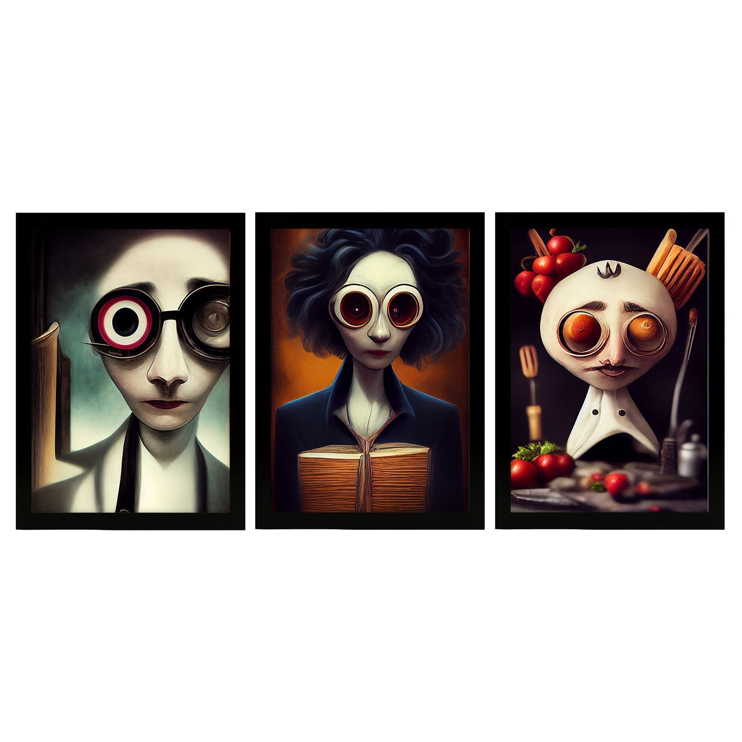 Burton style Animal Illustrations and Posters inspired by Burton's Dark and Goth art Interior Design and Decoration Sets Collection 18-Artwork-Nacnic-A4-Sin Marco-Nacnic Estudio SL