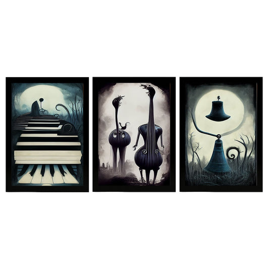Burton style Animal Illustrations and Posters inspired by Burton's Dark and Goth art Interior Design and Decoration Sets Collection 2-Artwork-Nacnic-A4-Sin Marco-Nacnic Estudio SL