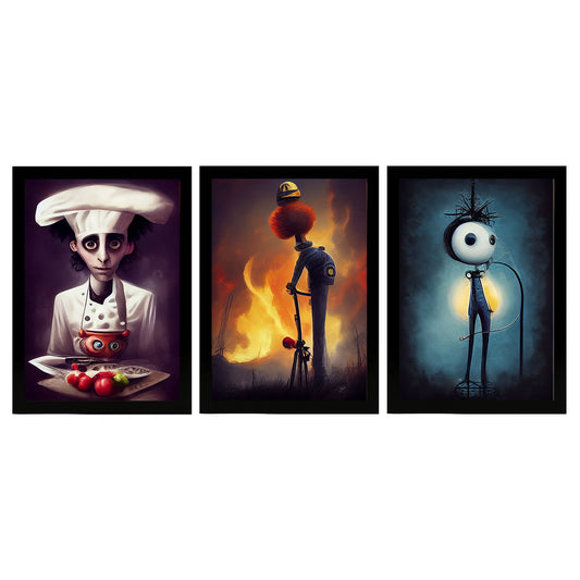 Burton style Animal Illustrations and Posters inspired by Burton's Dark and Goth art Interior Design and Decoration Sets Collection 21-Artwork-Nacnic-A4-Sin Marco-Nacnic Estudio SL