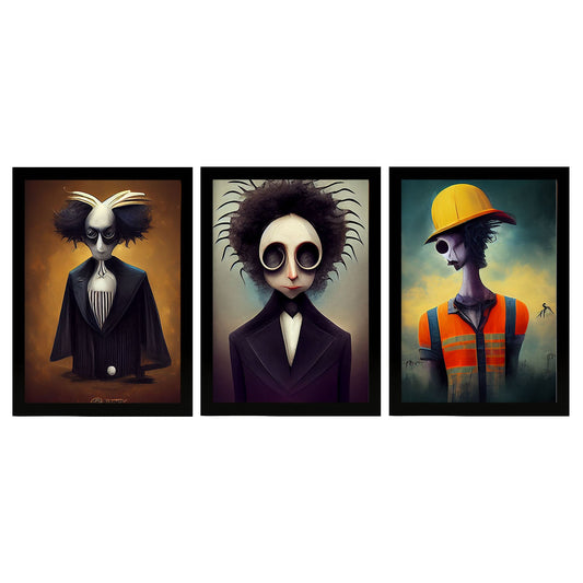 Burton style Animal Illustrations and Posters inspired by Burton's Dark and Goth art Interior Design and Decoration Sets Collection 24-Artwork-Nacnic-A4-Sin Marco-Nacnic Estudio SL