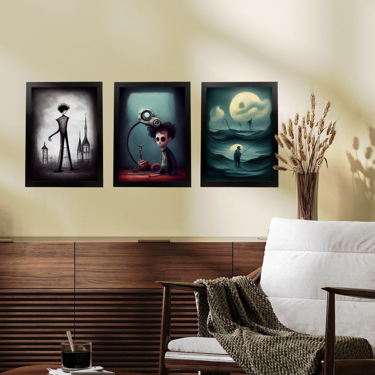Burton style Animal Illustrations and Posters inspired by Burton's Dark and Goth art Interior Design and Decoration Sets Collection 25-Artwork-Nacnic-Nacnic Estudio SL