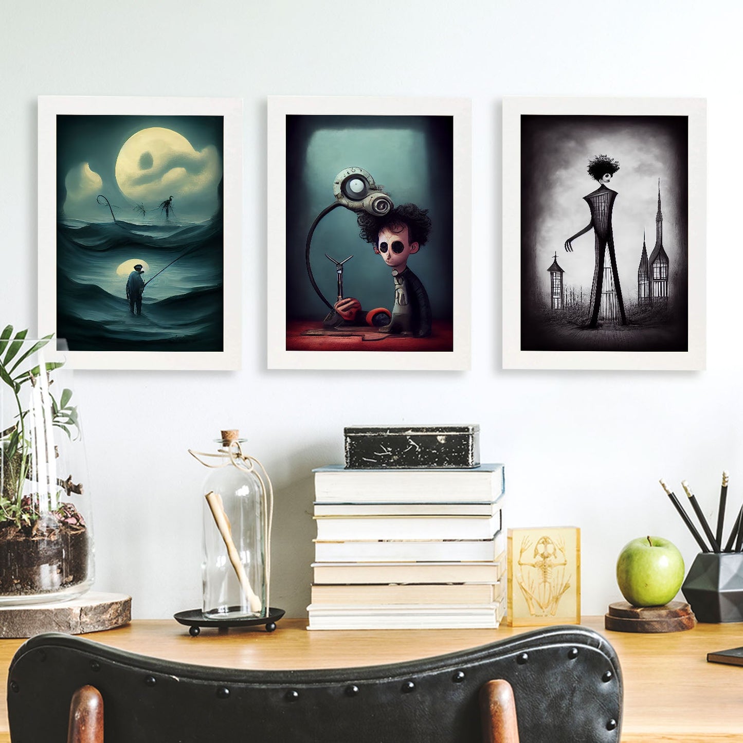 Burton style Animal Illustrations and Posters inspired by Burton's Dark and Goth art Interior Design and Decoration Sets Collection 25-Artwork-Nacnic-Nacnic Estudio SL