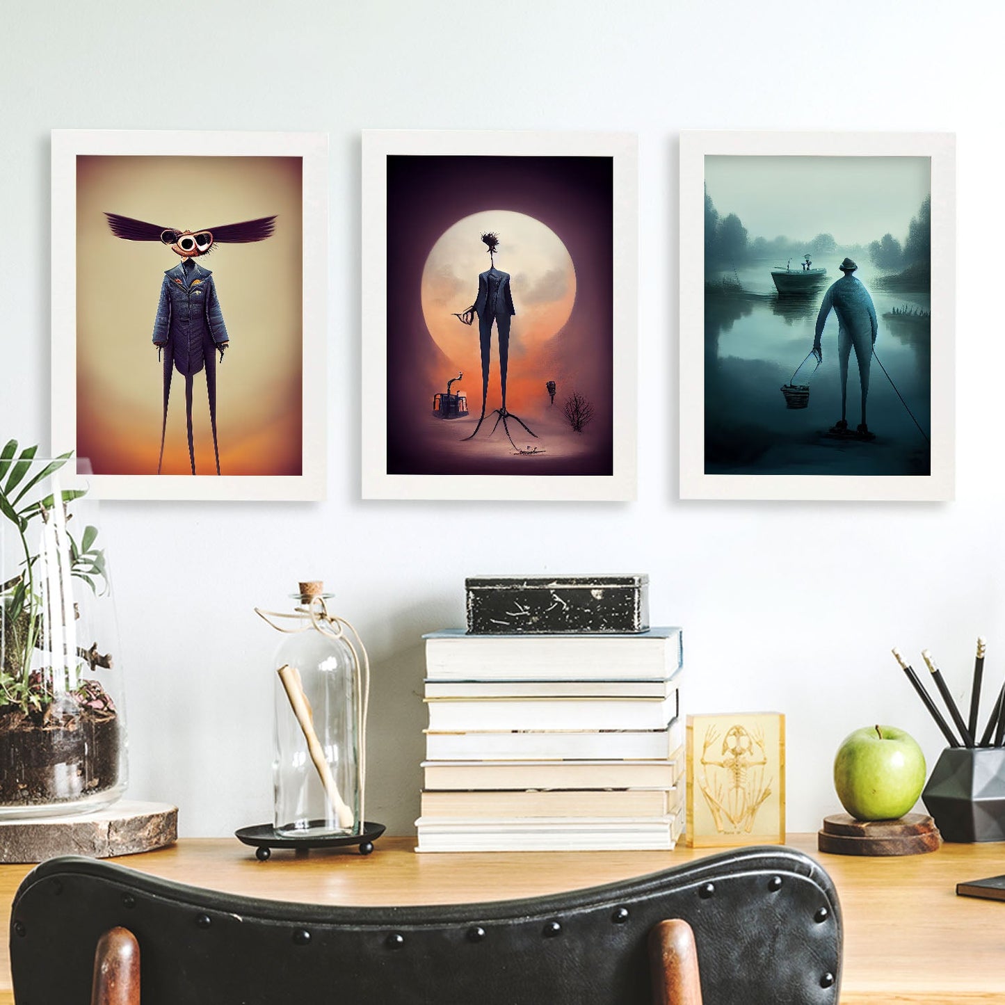 Burton style Animal Illustrations and Posters inspired by Burton's Dark and Goth art Interior Design and Decoration Sets Collection 26-Artwork-Nacnic-Nacnic Estudio SL